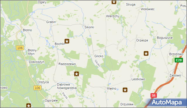 mapa Glicko, Glicko na mapie Targeo