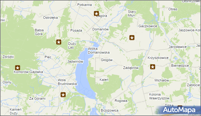 mapa Głogów gmina Wieniawa, Głogów gmina Wieniawa na mapie Targeo