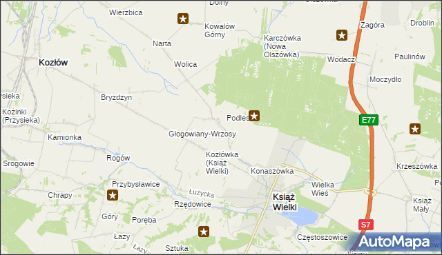 mapa Głogowiany-Stara Wieś, Głogowiany-Stara Wieś na mapie Targeo