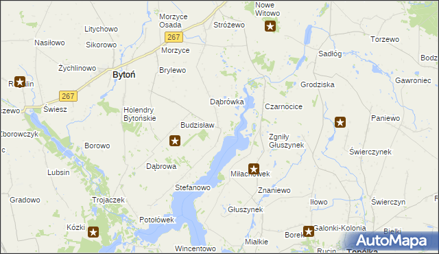 mapa Głuszyn gmina Bytoń, Głuszyn gmina Bytoń na mapie Targeo