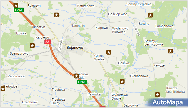 mapa Golina Wielka, Golina Wielka na mapie Targeo