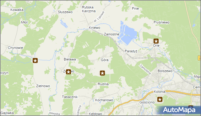 mapa Góra gmina Wejherowo, Góra gmina Wejherowo na mapie Targeo