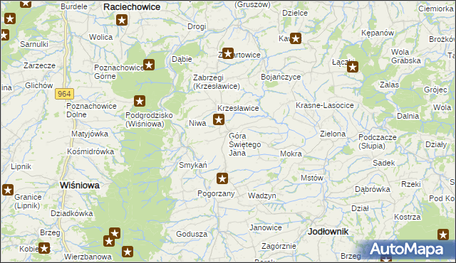 mapa Góra Świętego Jana, Góra Świętego Jana na mapie Targeo
