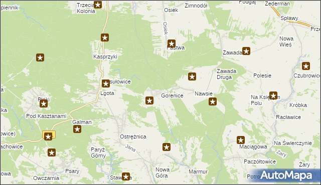 mapa Gorenice, Gorenice na mapie Targeo