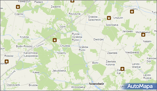 mapa Grabów Rycki, Grabów Rycki na mapie Targeo