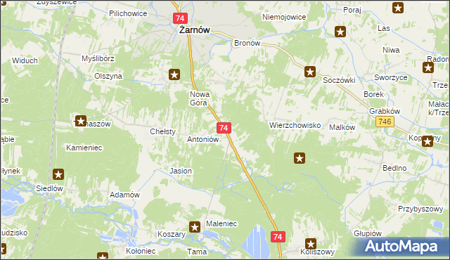 mapa Grębenice, Grębenice na mapie Targeo