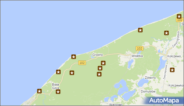 mapa Grodno gmina Międzyzdroje, Grodno gmina Międzyzdroje na mapie Targeo