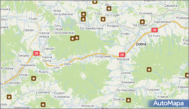 mapa Gruszowiec, Gruszowiec na mapie Targeo