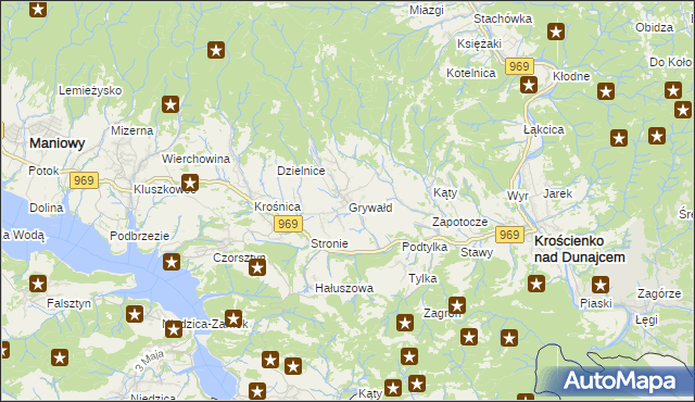 mapa Grywałd, Grywałd na mapie Targeo