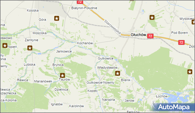 mapa Gutkowice, Gutkowice na mapie Targeo