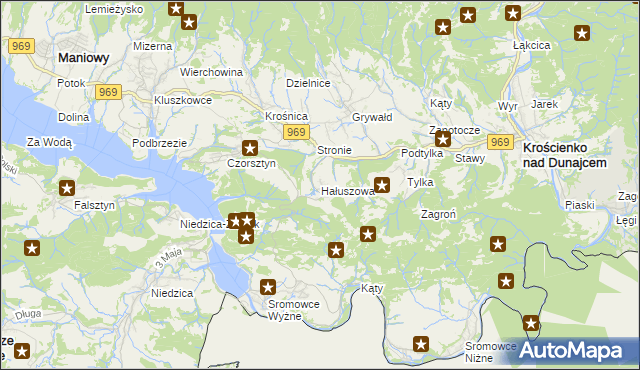 mapa Hałuszowa, Hałuszowa na mapie Targeo