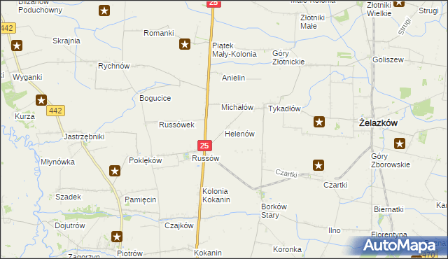 mapa Helenów gmina Żelazków, Helenów gmina Żelazków na mapie Targeo