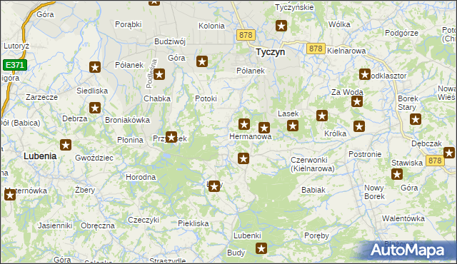 mapa Hermanowa, Hermanowa na mapie Targeo