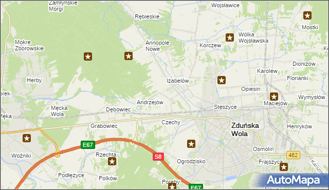 mapa Izabelów Mały, Izabelów Mały na mapie Targeo