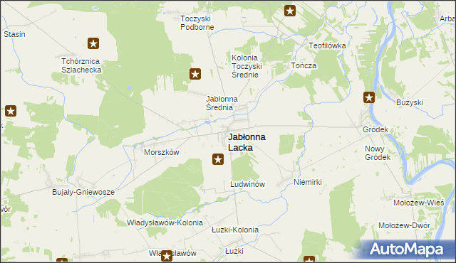 mapa Jabłonna Lacka, Jabłonna Lacka na mapie Targeo