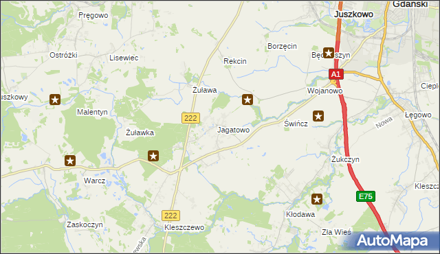 mapa Jagatowo, Jagatowo na mapie Targeo