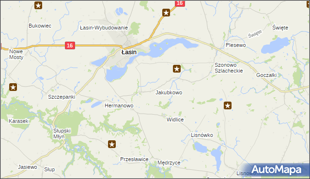 mapa Jakubkowo gmina Łasin, Jakubkowo gmina Łasin na mapie Targeo