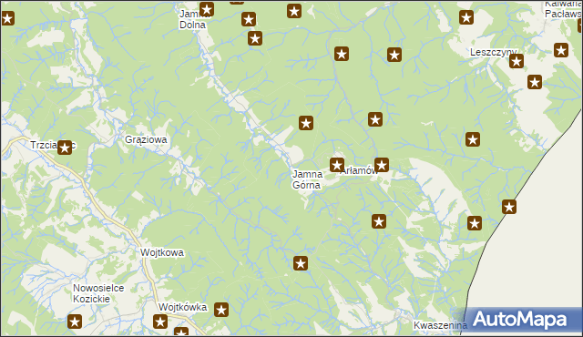 mapa Jamna Górna, Jamna Górna na mapie Targeo