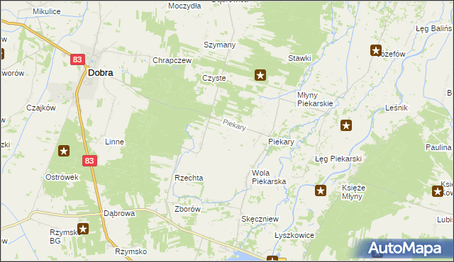 mapa Januszówka gmina Dobra, Januszówka gmina Dobra na mapie Targeo