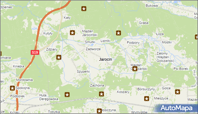 mapa Jarocin powiat niżański, Jarocin powiat niżański na mapie Targeo