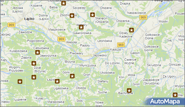 mapa Jazowsko, Jazowsko na mapie Targeo