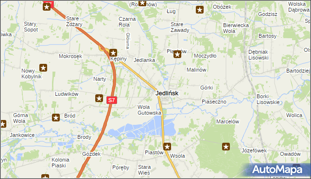 mapa Jedlińsk, Jedlińsk na mapie Targeo