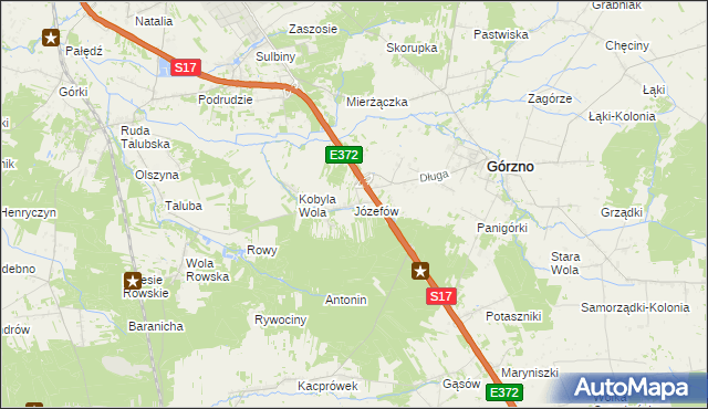 mapa Józefów gmina Górzno, Józefów gmina Górzno na mapie Targeo