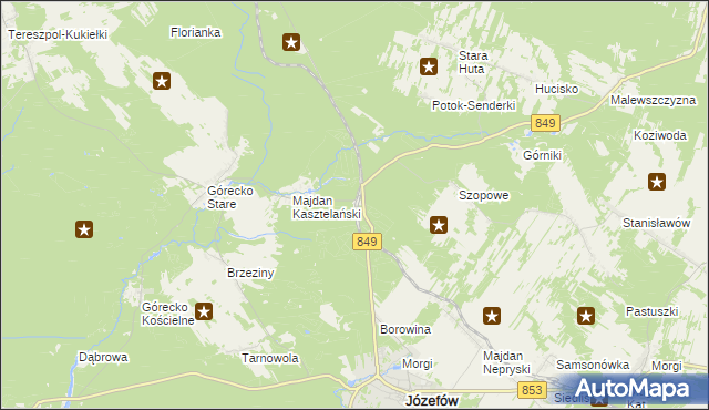 mapa Józefów Roztoczański, Józefów Roztoczański na mapie Targeo