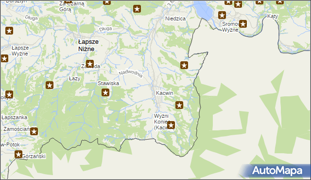 mapa Kacwin, Kacwin na mapie Targeo
