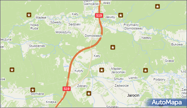 mapa Katy, Katy na mapie Targeo