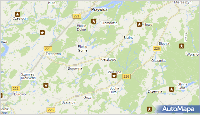 mapa Kierzkowo gmina Przywidz, Kierzkowo gmina Przywidz na mapie Targeo