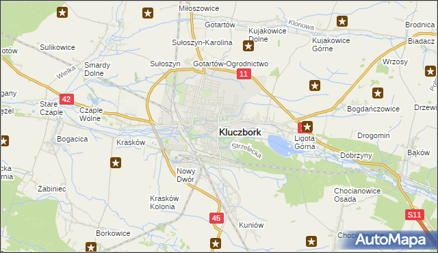mapa Kluczbork, Kluczbork na mapie Targeo