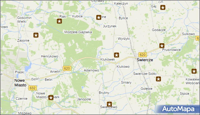 mapa Klukówek, Klukówek na mapie Targeo