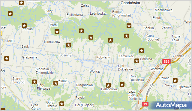 mapa Kobylany gmina Chorkówka, Kobylany gmina Chorkówka na mapie Targeo