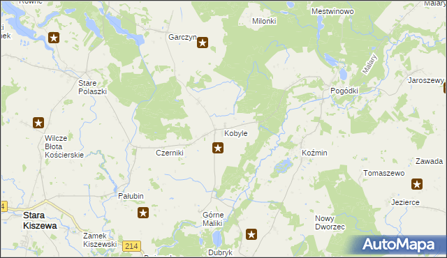mapa Kobyle gmina Stara Kiszewa, Kobyle gmina Stara Kiszewa na mapie Targeo