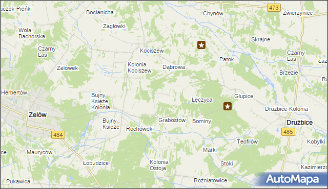 mapa Kolonia Grabostów, Kolonia Grabostów na mapie Targeo