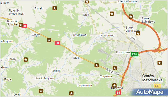 mapa Komorowo-Kolonia, Komorowo-Kolonia na mapie Targeo