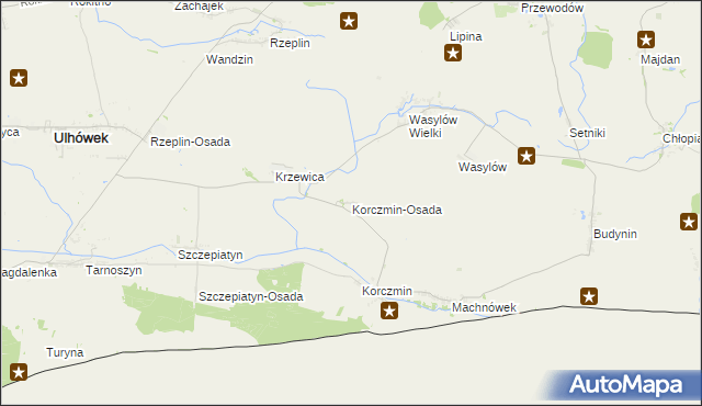 mapa Korczmin-Osada, Korczmin-Osada na mapie Targeo