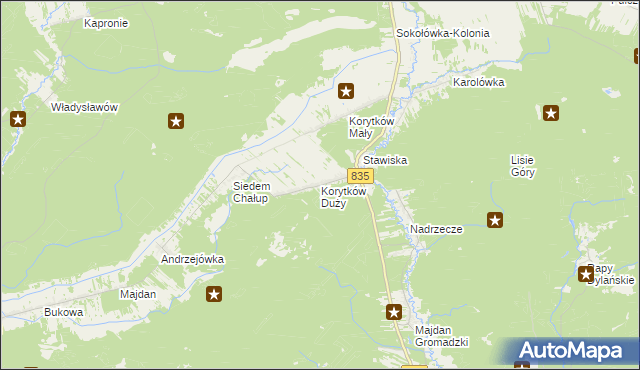 mapa Korytków Duży, Korytków Duży na mapie Targeo