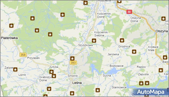 mapa Kościelniki Górne, Kościelniki Górne na mapie Targeo