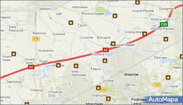 mapa Kotowice gmina Brwinów, Kotowice gmina Brwinów na mapie Targeo