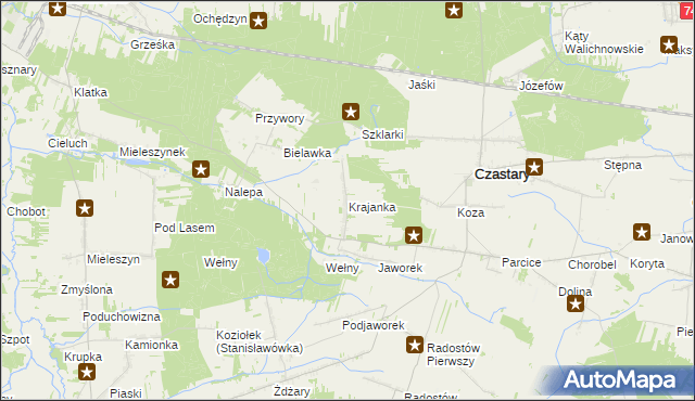 mapa Krajanka, Krajanka na mapie Targeo