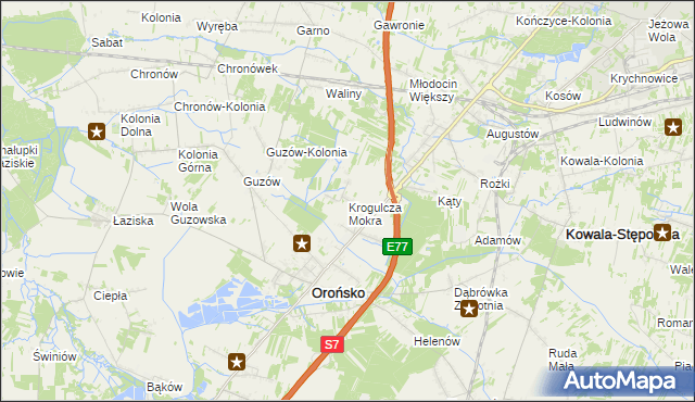 mapa Krogulcza Mokra, Krogulcza Mokra na mapie Targeo