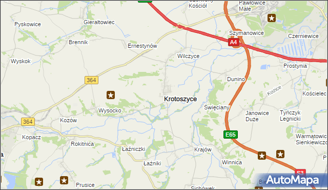 mapa Krotoszyce, Krotoszyce na mapie Targeo