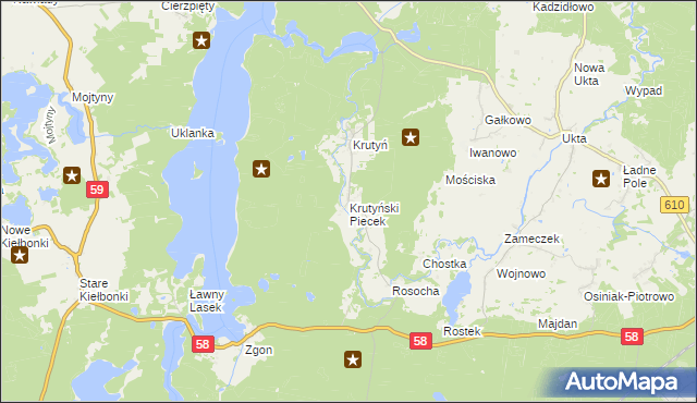 mapa Krutyński Piecek, Krutyński Piecek na mapie Targeo