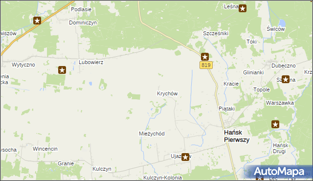 mapa Krychów, Krychów na mapie Targeo