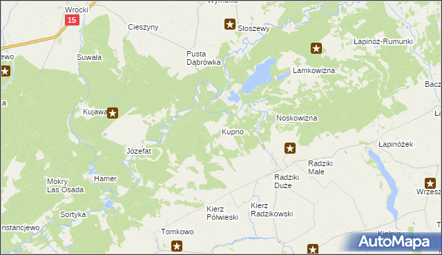 mapa Kupno gmina Wąpielsk, Kupno gmina Wąpielsk na mapie Targeo