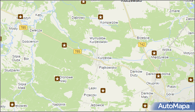mapa Kurzelów, Kurzelów na mapie Targeo
