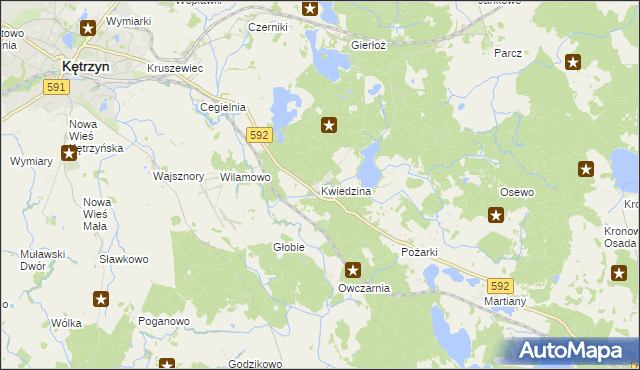 mapa Kwiedzina, Kwiedzina na mapie Targeo