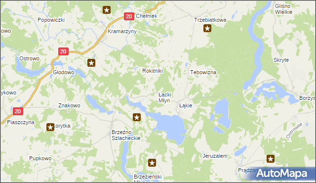 mapa Łącki Młyn, Łącki Młyn na mapie Targeo